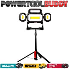 Work Light 5000 Lumen 18V LED with Universal Tripod Stand 1.8m All Batteries