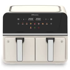 EMtronics 9 Litre Double Basket Air Fryer Large Digital Dual with Timer - Cream