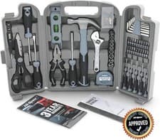 Home Tool Kit Set 54pc Blue DIY Screwdrivers Sockets Hammer Pliers Hi-Spec