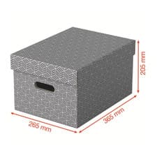 Esselte Home Storage Box Medium Grey (Pack of 3) 628283