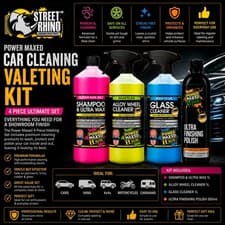 Power Maxed Car Cleaning Kit Shampoo Wheel Glass Cleaner Polish Valeting Set
