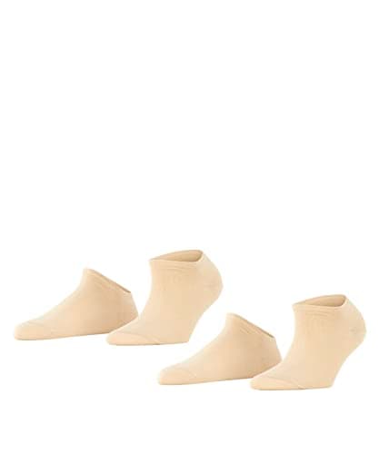 ESPRIT Women's Uni Multipack W Sn Cotton Low-Cut Plain Trainer Socks 2 Pairs, Beige Cream 4011, 2.5-5