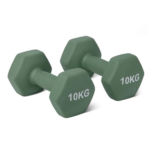 Amazon Basics Neoprene Dumbbell Weights Set, Pair of 10 kg, image 1 of 5
