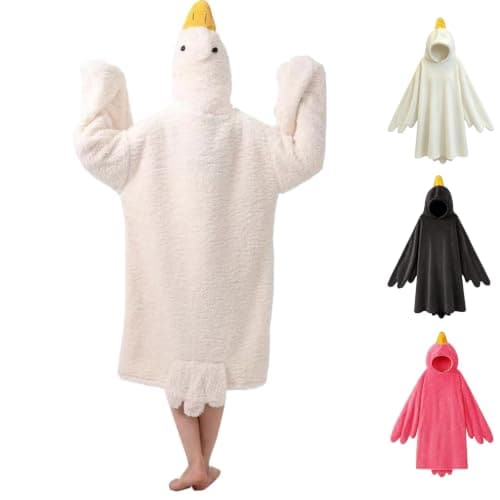 Duck Onesie Kids, Cute Hooded Plush Pyjamas for Girls
