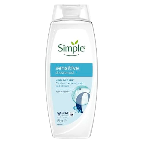 Simple Kind to Skin Sensitive Shower Gel ultra-gentle & hypoallergenic body wash for sensitive skin 6x 450 ml, image 1 of 6