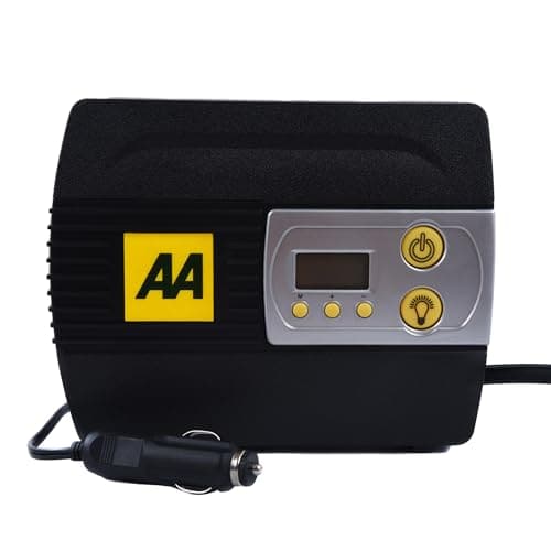 AA 12V Digital Tyre Inflator AA5502 – For Cars Other Vehicles Inflatables Bicycles - Shows PSI BAR KPA 3-100 PSI – Includes Adaptors, Black, image 1 of 5