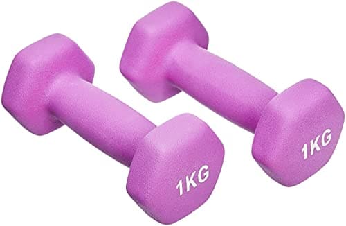 Amazon Basics Neoprene Dumbbell Pair, 2 kg, Pink, image 1 of 4