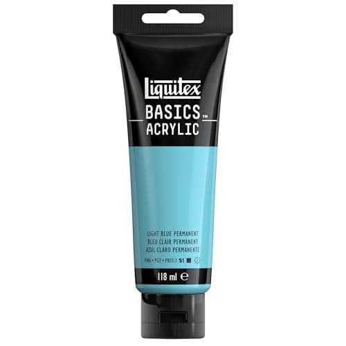 LIQUITEX 8870051 Basics Acrylic Paint, Light Blue Permanent, 118 ml Tube, image 1 of 7