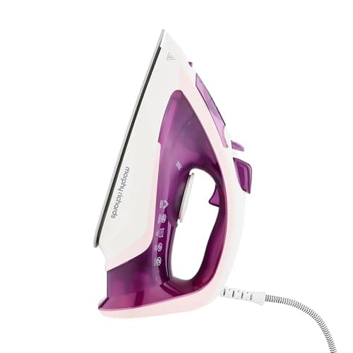 Morphy Richards Steamflow Turbo Steam Iron, Non Stick Ceramic Soleplate, 35g Output, Temperature Controls, Anti-Scale and Drip, 320ml Water Tank, 2400W, Pink, White and Amethyst, 302011, image 1 of 7