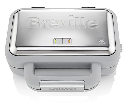 Breville DuraCeramic Waffle Maker | Non-Stick and Easy Clean Waffle Iron with Deep-Fill Removable Plates | White and Stainless Steel [VST072], image 1 of 6