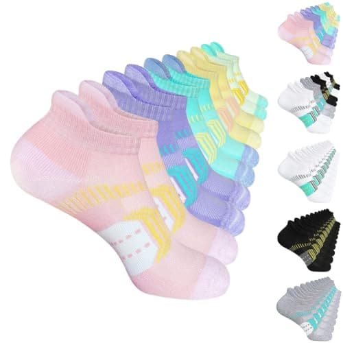 Women's Ankle Sports Socks 5 PC, Breathable Cushioned Low Cut Trainer Socks, image 1 of 3