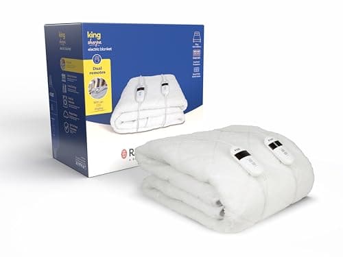 Russell Hobbs Electric Blanket, Sherpa Fleece Heated King Fitted Underblanket, 3 Heat Settings & Timer, Low Energy & Energy Efficient, Machine Washable, 2x Remote, 150 X 200 cm, 120W, RHEDB8002, image 1 of 8