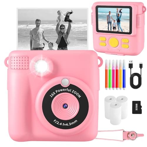 Kids Instant Print Camera with Paper, 1080P, 32GB SD Card, image 1 of 7