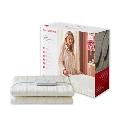 Morphy Richards EverCosy Electric Under Blanket, King, 160x150cm, For Back Pain and Cold Nights, 9 Heat Settings, 9hr Timer, BEAB Approved, 1p/hr Cost, Cream, 600122, image 1 of 6