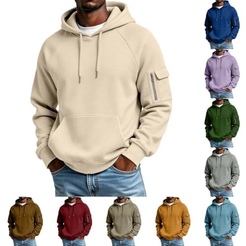 Hoodies for Men UK Fleece Pullover Sweatshirt Baggy Mens Hoodie Pullover, image 1 of 7