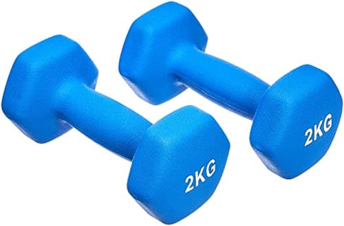 Amazon Basics Neoprene Dumbbell Pair, 2 kg, Blue, image 1 of 5