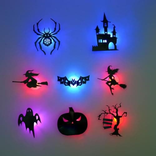 Halloween Decor 2026, 8-Pack LED Silhouette Wall Lights