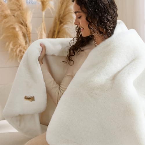 Bedsure Faux-Fur Throw Blanket, Soft Thick Blanket, image 1 of 8
