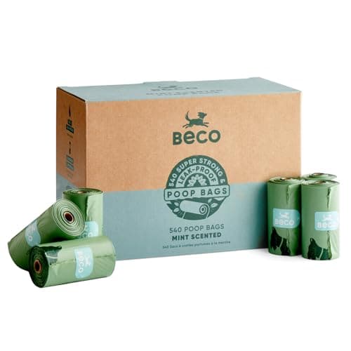 Beco Dog Poo Bags, 94% Recycled Plastic Mint Scented Refill Rolls, 540 Bags, image 1 of 8