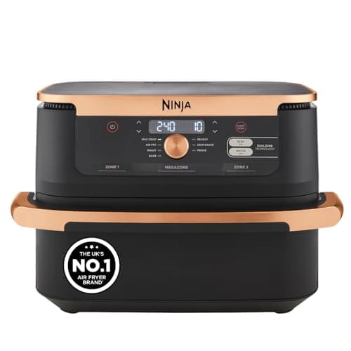 Ninja Foodi FlexDrawer Air Fryer, Dual Zone, Black and Copper, AF500UKCP