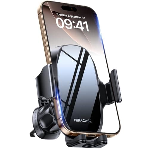 miracase 2nd Generation Car Phone Holder, Air Vent Phone Holder for Cars 360¡ã Rotation, Universal Mobile Phone Mount Automobile Cradles for Vent Van iPhone 14 Pro Max 13 12 11 Samsung