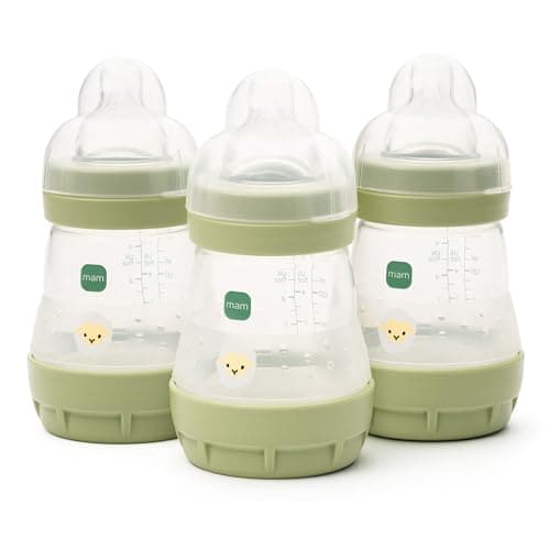 MAM Easy Start Anti-Colic Bottle, 3 x160ml, Self-Sterilising, Green, image 1 of 8
