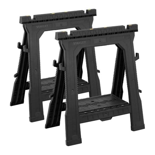 STANLEY Folding Workbench Sawhorse, Twin Pack, Ultra Cvompact, Folds Flat, Up to 450kg Max Load Capacity, STST1-70713, image 1 of 2