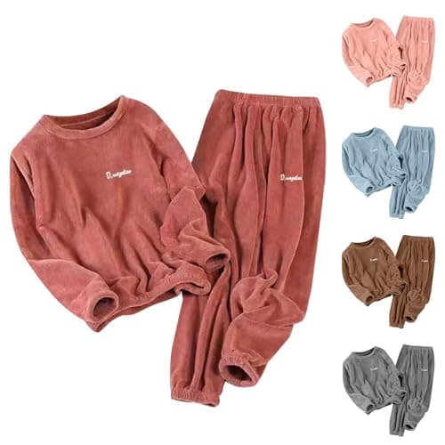 Women's Fluffy Fleece Pyjama Set, Warm Two-Piece Loungewear, image 1 of 7