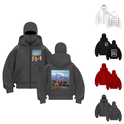 Unisex Custom Zip-Up Hoodie, Personalised Double-Hooded Jacket with Pockets, image 1 of 4