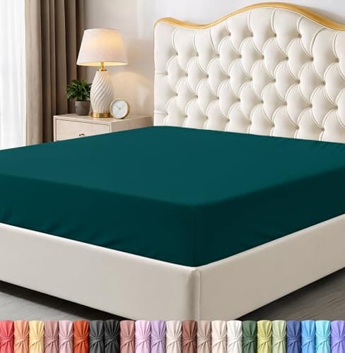 Utopia Bedding Queen Fitted Sheet - Bottom Sheet - Deep Pocket - Soft Microfiber -Shrinkage and Fade Resistant-Easy Care -1 Fitted Sheet Only (Teal), image 1 of 8