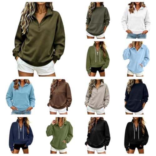 Women's Oversized Half-Zip Sweatshirt, image 1 of 7