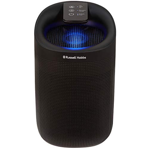 Russell Hobbs RHDH1101B Ozone Free, 750ml/day 2 in 1 Black Dehumidifier/Air Purifier, 20m2 Room Size, LED Lighting & Captures Bacteria, for Home, Kitchen, Basement, Garage, Caravan, image 1 of 8