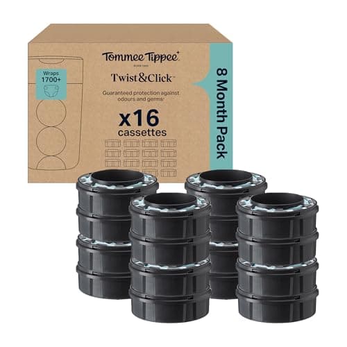 Tommee Tippee Twist & Click Nappy Bin Refill Cassettes Pack of 16, image 1 of 6