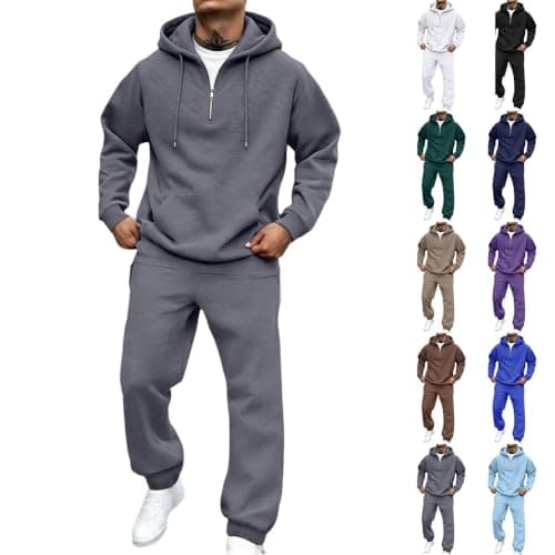 Men's Half-Zip Hoodie and Joggers Tracksuit Set, image 1 of 5