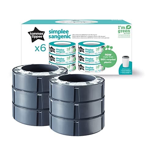 Tommee Tippee Simplee Sangenic Nappy Bin Refill Cassettes Pack of 6, image 1 of 8