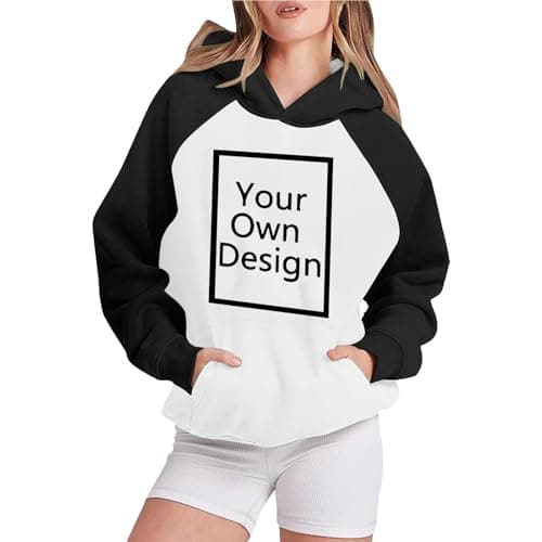Personalised Women’s Colour-Block Hoodie with Photo and Text, image 1 of 3