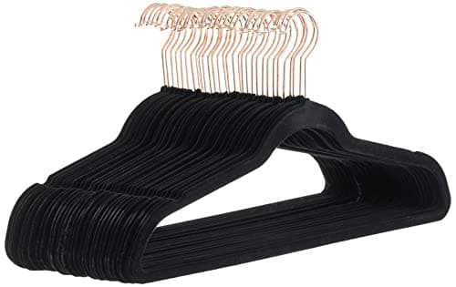 Amazon Basics Velvet Suit Hangers, 30-Pack, Black/Rose Gold, image 1 of 7