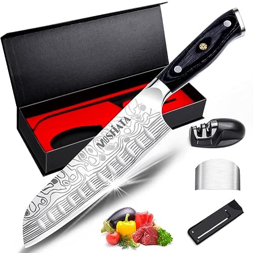 MOSFiATA 7-Inch Santoku Knife, Japanese-Style Chef's Knife, image 1 of 8