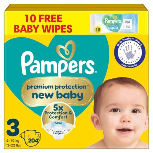Pampers New Baby Nappies Size 3 + Wipes, image 1 of 8