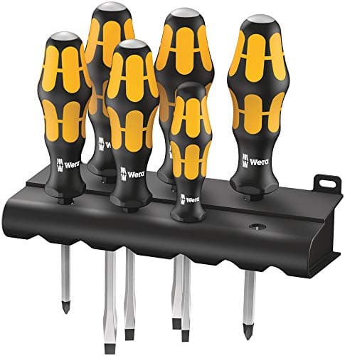 Wera 932/6 Kraftform Chiseldriver screwdriver set and rack, Phillips/Slotted, 6pc, 05018282001, Silver, image 1 of 8