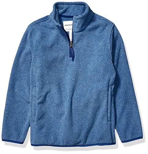 Amazon Essentials Boys' Polar Fleece Quarter-Zip Pullover Jacket, Blue Heather, 9 Years, image 1 of 3