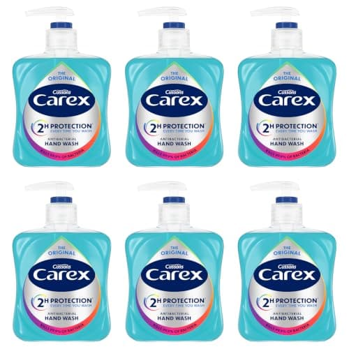 Carex Original Antibacterial Hand Wash, Clean & Protect Hands, Bulk Buy, Pack of 6 x 250 ml (Packaging may vary), image 1 of 7