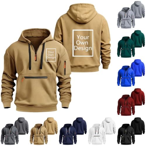 Personalised Men’s Zip Hoodie with Logo, Text or Image, image 1 of 7