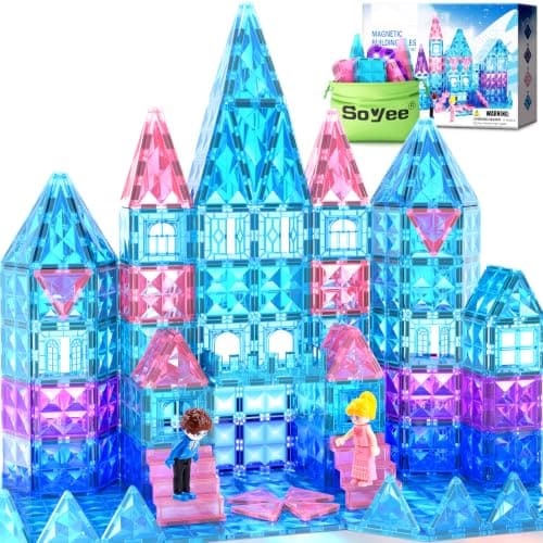 Magnetic Tiles 102pcs with 2 Stairs, image 1 of 7