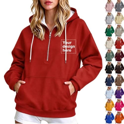 Personalised Half-Zip Hoodie, image 1 of 6