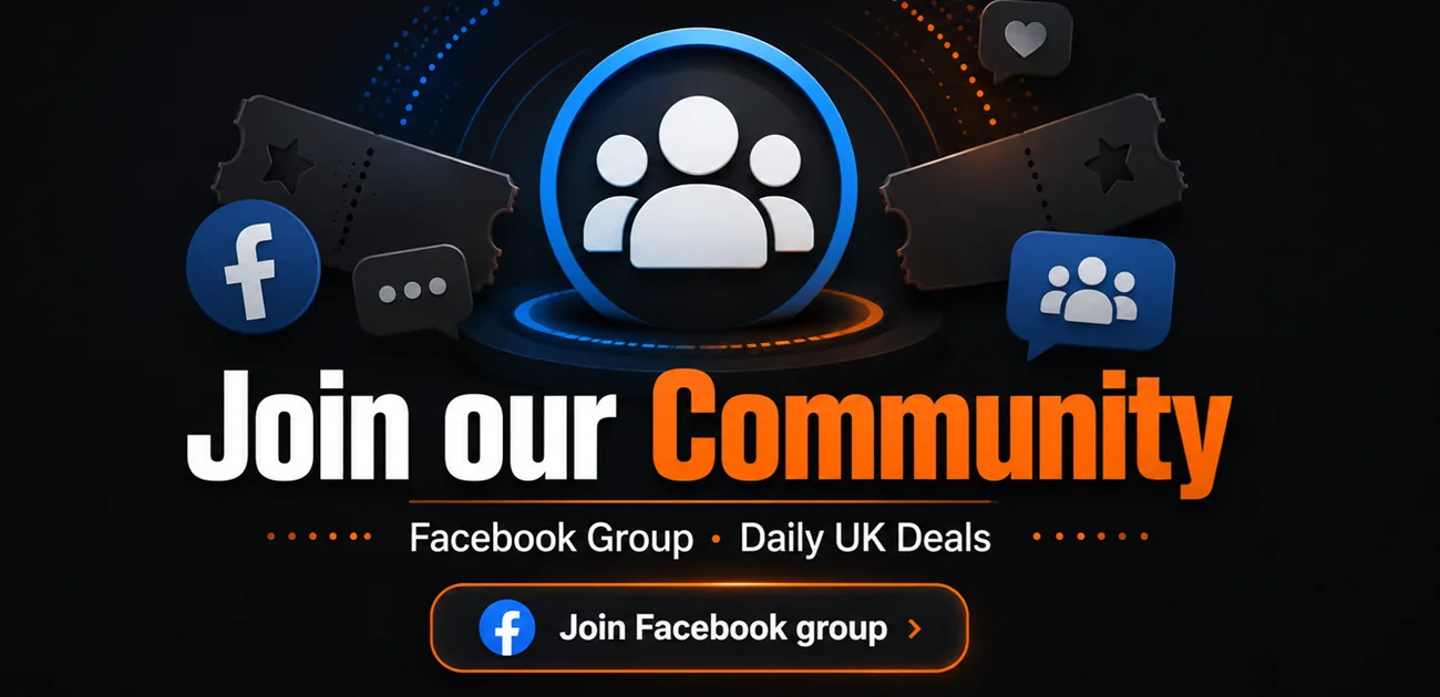 Join the Free UK Deals Facebook community for daily UK deals