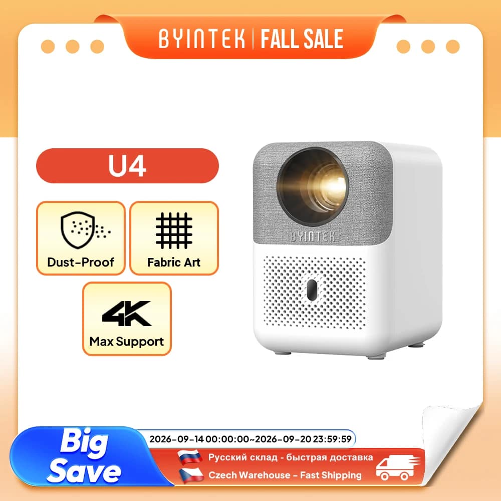 BYINTEK U4 LOVE 1 Smart Mini Home Theater Projector 4K 1080P Video Android WIFI for Smartphone Cinema