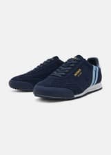 Patrick Dijon Runner Mens Trainers Casual Shoes Navy Sky Blue 80s Retro Design