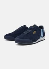 Patrick Dijon Runner Mens Trainers Casual Shoes Navy Sky Blue 80s Retro Design