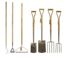 Stainless Steel Long Handled Garden Tool Set Ash Wood Handles Garden Tools